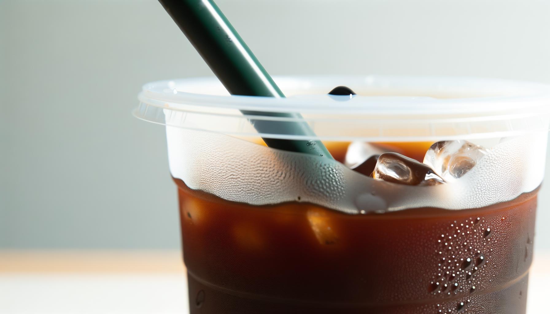 close up of cold brew coffee to go