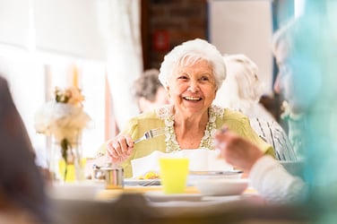 Senior Citizen Eating a Meal