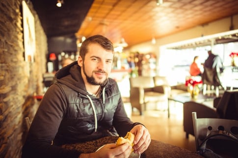 Man eating lunch