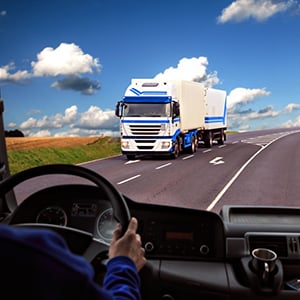 Truck driving on the road